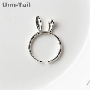 Klusterringar uini-tail 925 sterling silver öron ringöppning justerbar söt djur söta enkla smycken tillbehör