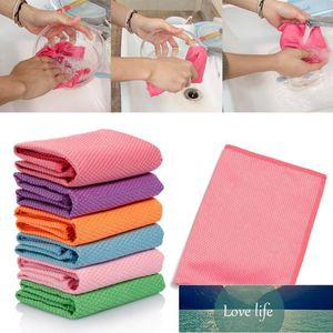 Cleaning Cloths 1PC Microfiber Absorbent Rags Scouring Pad Dish Cloth Washing Towel Glass Window Car Household Accessory1