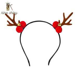 Hair Clips & Barrettes Elegant Santa Elk Antler Christamas Headband For Woman Lovely Hairball Bell Reindeer Horn Xmas Decoration Hairband Gi