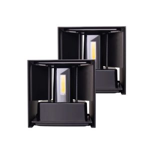 Lâmpada de parede LED IP65 À Prova D 'Água Interior Ao Ar Livre Luz de Alumínio Superfície Montado Cubo Jardim Patamar 6w 10w