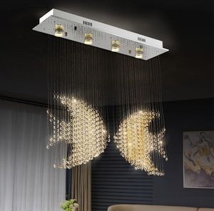 LED Crystal Luxury Chandelier Lighting Double Fish Modern Decoration Hanging Lamp For Dining Living Room Villa Hall Staircase