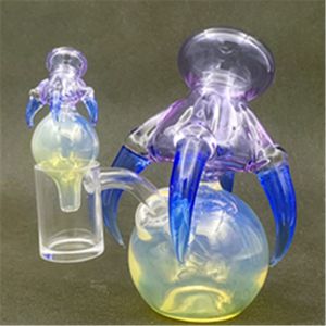 Glass Dragon Claw Rig con tubo da 10 mm per narghilè con giunzione femmina Purple Water Bong Rigs Pipe