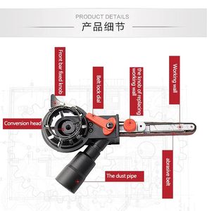 DIY M10 / M14サンディングアングルグラインダーアダプターアタッチメントコンバート100/115 / 125mmの電気への電気をベルトサンダーの木の金属の作業