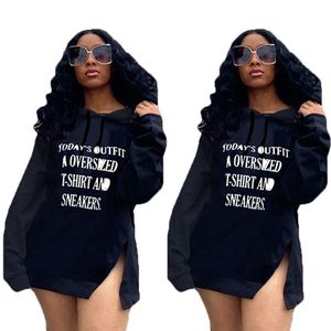 Casual Dresses Classic Letter Print Long Sleeve Pullover Retro Top Ordized Sweatshirts Women Holiday Girls Night Clubwear