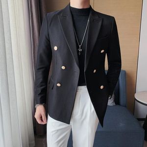 Blazer per abiti da uomo 2021 Blazer doppiopetto retrò da uomo Hombre Giacca casual da lavoro Abbigliamento da strada uniforme