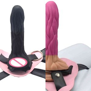 NXY Dildos Sólida Silicone Penis Anal Plug Vestindo Masturbação Calças Adult Sex Toy Device 0221