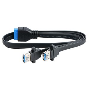 Przewody Kable Dual Port USB Przedni regulacja przedłużającego kabel A Rodzaj Pin Header Slot Slot Adapter