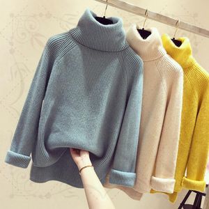 Women's Sweaters Women Turtleneck Winter Sweater 2021 Long Sleeve Knitted Woman And Pullovers Female Jumper Tricot Top Pink Yellow
