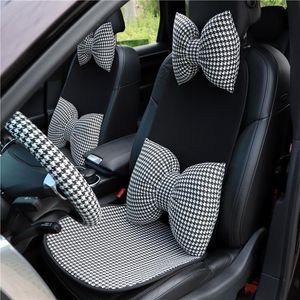 Car Seat Covers Cover Belt Neck Headrest Pillow Cushion Front Rear Flocking Cloth Auto Protector Mat Pad