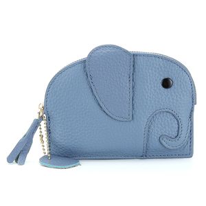 Натуральная кожа милый мультфильм слон мини кошелек тонкий кисточка творческий брелок монеты кошелек сумка женщина