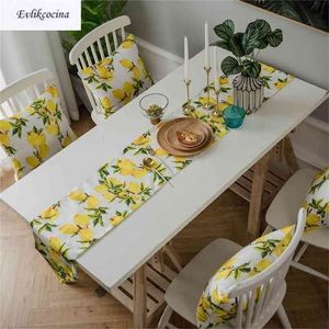 Limoni gratuiti Runner e stuoie Decor Caminho De Mesa Hogar Tafelloper per feste Cotton Masa Kosucu Tisch Laufer 210709