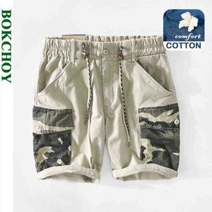 2021 New Summer Men's Camouflage Stitching Shorts Cotton Casual Workwear Five Minutes Pants GA-T110 H1210