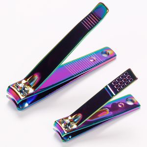 Färgglada nagelklippare sätter Titanium Steel Ultra Sharp Robust nagel och tånagel Clipper Cutters Manicure Tool för salong