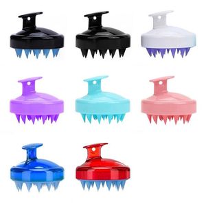 10pcs Bela e prática Silicone Silicone Shampoo Brush Massage Limpe a ferramenta de cabeleireiro do pente de banho doméstico do couro cabeludo