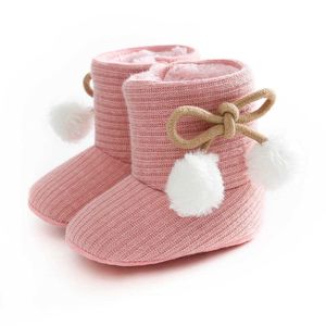 Baby Kid Boys Girls Knitted Fur Boots Toddlers Soft Sole Short Warm Soft Snow Boys Girls Boots Shoes 0-18 Months G1023