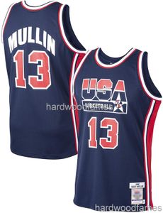 Stitched Mullin Retro Basketball Jersey # 13 USA 1992 Dream Team Jersey Anpassade män Kvinnor Youth Basketball Jersey XS-5XL 6XL