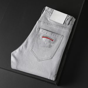 Erkek Kot Tasarımcı Yaz Hafif Stil Logosu Luxurys Ünlü Marka Erkekler Yıkanmış Sıradan Tasarım İnce Streç Skinny Jeans Düz AB Beden W28-W38