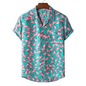 Mäns avslappnade skjortor hawaiian aloha plus size hip hop kvinnor fest semester daglig skjorta streetwear
