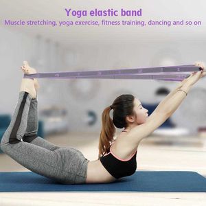 Himiss Yoga Fitness Elastic Band 9-Loop Treinamento Treinamento Resistência Tensão Exercício Esticando Banda para Esportes H1026
