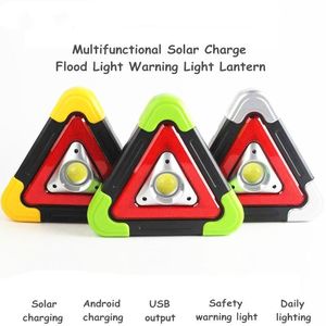 أداة إضاءة أضواء الطوارئ مثلث متعدد الوظائف تحذير من الضوء المحمول شحن الطاقة الشمسية والتخييم في الفيضان الجاف LED