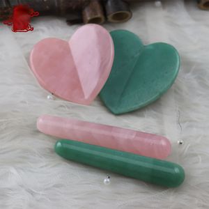 Anti-envelhecimento cor-de-rosa cristal natural jade beleza face guasa placa kits massagem healing pedra massageador facial gua sha placa