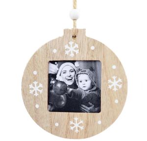 Sublimation Holzrahmen Dekorationen Rohlinge Anhänger DIY Foto Anhänger Holz Fotorahmen Weihnachtsgeschenke Weihnachtsbaum Ornament