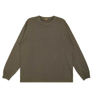 남자의 후드 2021 가을과 겨울 브랜드 솔리드 컬러 씻어 남자 느슨한 둥근 목 긴 소매 티셔츠 얇은 스웨터 바닥 셔츠