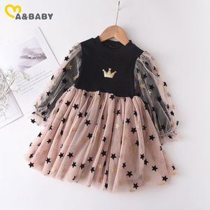 2-7y primavera outono criança criança criança menina vestido de festa de manga longa tulle tutu sequis vestidos de aniversário para roupas meninas 210515