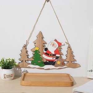 Trä Jul Hängsmycke Juldekorationer Xmas Tree Hängande Äldre Snowman Pendants lla9216