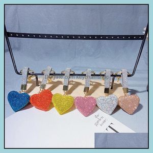 Sleutelhangers mode accessoires handgemaakte fl rhinestone perzik hart sleutelhanger japan en Zuid korea touw liefde vrouwelijke tas auto hanger charme houden