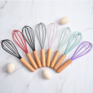 10-tums multifunktionell roterande manuell äggbeater mixer kök multicolor whisk agitator silikon whisk baka verktyg