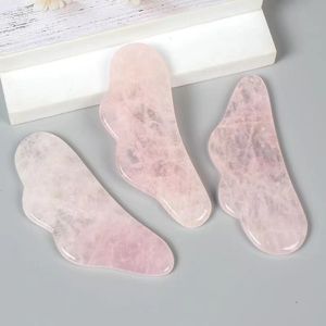 Gua Sha Scraper Twarzy Pielęgnacja Twarzy Narzędzie do masażu Różowe Quartz Guasha Scraping Oko Twarzy Natural Healing Stone Beauty Ciała Masażer