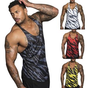 Män Muscle Training Tank Toppar Tryckta Sport Ärmlös Undertröja Tankar Topp gym Tee Bodybuilding Fitness Vest 4 färger