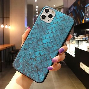 Rabbus Shockproof TPU Telefon Kılıfları Için iPhone 12 Mini 11 Pro Max 6 7 8 Artı X XR XS Samsung A31 A41 A51 A71 A21S S20FE Yaratıcı Lüks Kılıf Balık Ölçeği Desen Kapak