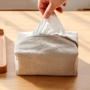 Tissue Boxes Napkins Fabric Box Cotton Linen Cloth Art Removable Cover Foldable Soft Bag For Living Room Dining Table