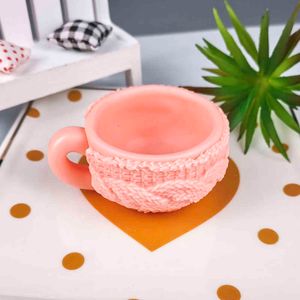 PRZY 3D Cup Mould Silicone Sweater Coffee Cup Soap Molds Fondant Soap Molds Handmade Mold Clay Resin Candle Mould 211110