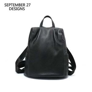 Backpacks Women Genuine Leather High Quality Fashion Designer Luxury Laptop Travel Bag Girl School Daypack Bookbag Youth Bagpack Q0528