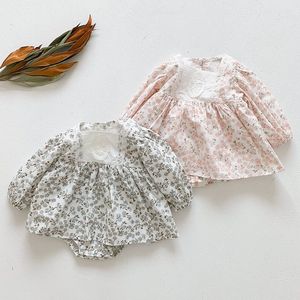 Pagliaccetti floreali a maniche lunghe per bambina autunno bambina vestiti primaverili per neonato 0-3 anni 210429