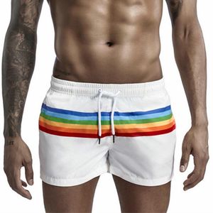 Erkek mayo seobean erkek yüzmek şort plajı kısa pantolonlar seksi yüzme gövdeleri mayo banyo takım elbise gey boksör brifings 2021