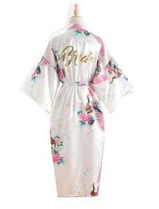 Abito da damigella d'onore in seta Abito da damigella d'onore Madre Le donne Kimono da sposa in raso Abito da notte sexy Abito da donna Accappatoio 210924