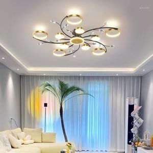 Ljuskronor Modern LED för sovrum Living Hall Dining Study Room Luster Inomhusbelysning Chandelier Crystal Lamps AC85-260V