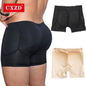 CXZD 男性セクシーなシェイパーパンティーバットリフターヒップパッド偽のお尻フォームパッド入り男性シェイプウェアシームレスボトムパンツ