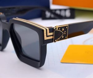 Óculos de sol 2022 Milionário de luxo 96006 Óculos de sol para homens Estrutura completa Designer vintage Óculos de sol Eyewear para mulheres Gold Shiny Hot com Box T2201291