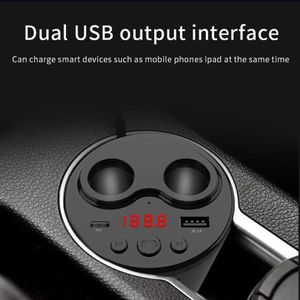 Car Socket Cigarette Lighter Splitter Car Charger USB 2.1A PD 18W Power Adapter Bluetooth 5.0 FM Transmitter With Remote Control