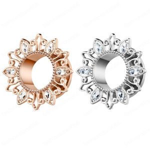 Screw Fit Ear Gauges Kit Surgical Steel Tunnel Expander Earrings Earlobe Plugs Body Piercing Jewelry Set for Women