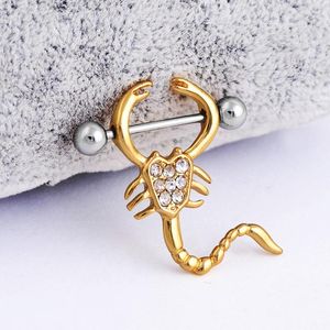 Hoop & Huggie Rhinestone Gold Color Scorpion Breast Earrings Women Stainless Steel Charm For Creative Jewelry Gifts