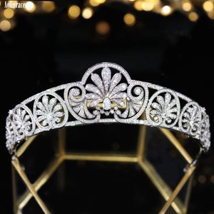 Full CZ Cubic Zirconia Queen Luxury Royal European Princess Tiaras Zircon Crowns Wedding Bridal Prom Pageant Hair Accessories