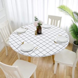 Table Cloth Round Elastic Tablecloth Printing Cover Is For Disposable Oil Waterproof Coffee Living Room