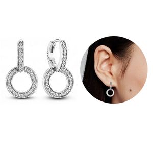 925 Sterling Silver Hoop Huggie örhängen Drop Shipping Pandora Earring for Women with Original Box Fashion Jewelry