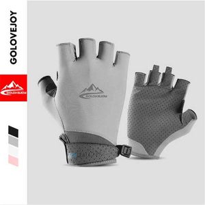 Luvas esportivas golovejoy xg22 unisex meio dedo pesca luvas verão luvas de golfe uv-protetor h1022